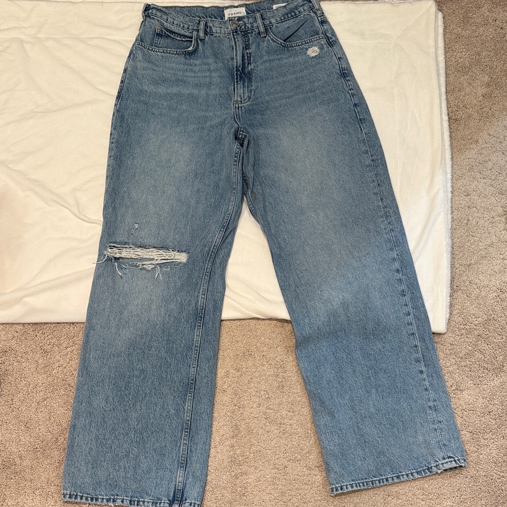 Frame Denim Light Blue Straight Leg Jeans